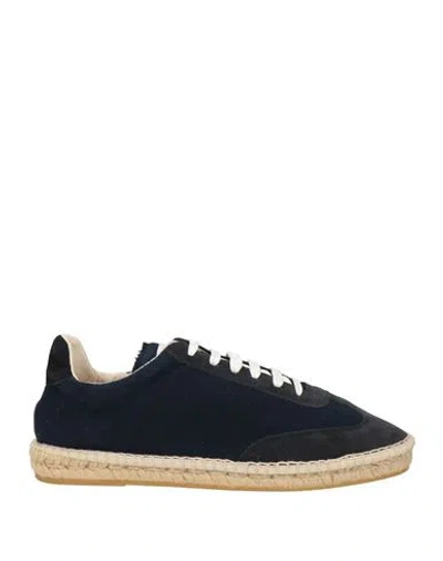 Eleventy Platinum Man Sneakers Midnight Blue Size 11 Textile Fibers, Leather In Black