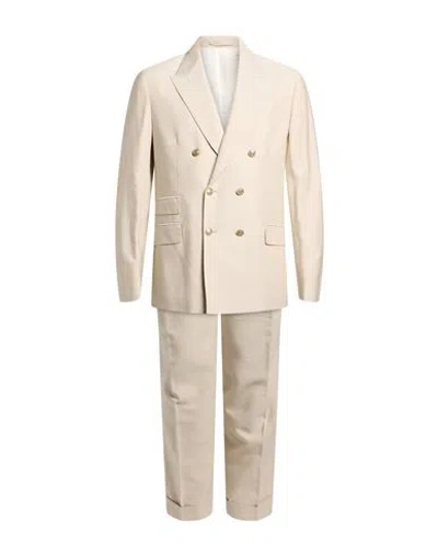Eleventy Platinum Man Suit Beige Size 40 Cotton, Cashmere, Elastane In Neutral