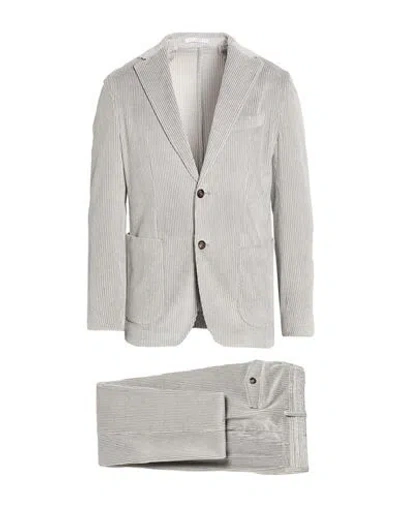 Eleventy Platinum Man Suit Light Grey Size 38 Cotton, Cashmere, Elastane In Gray