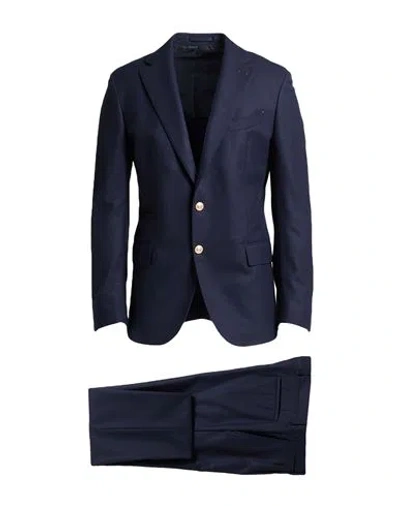 Eleventy Platinum Man Suit Navy Size 36 Wool In Blue