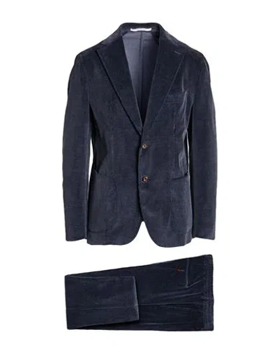 Eleventy Platinum Man Suit Navy Size 44 Cotton, Wool, Elastane In Blue