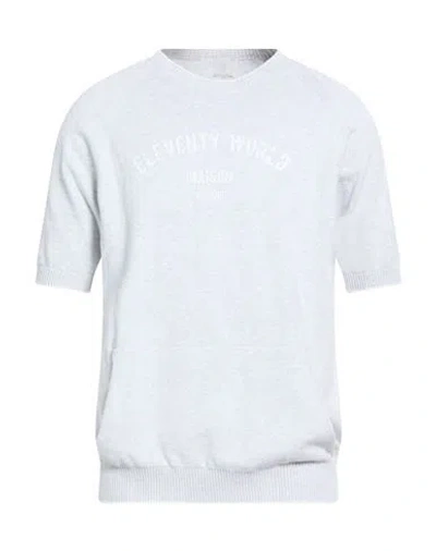 Eleventy Platinum Man Sweater Light Grey Size Xxl Cotton In Blue