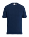 Eleventy Platinum Man Sweater Navy Size L Cotton In Blue