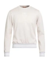 Eleventy Platinum Man Sweatshirt Beige Size S Cotton, Polyamide In White