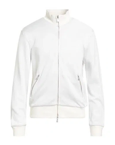 Eleventy Platinum Man Sweatshirt Ivory Size L Cotton, Polyamide In White