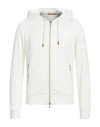Eleventy Platinum Man Sweatshirt Ivory Size M Cotton, Polyamide, Wool, Linen In White