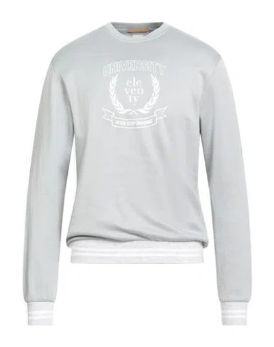 Eleventy Platinum Man Sweatshirt Light Grey Size L Cotton, Polyamide In Gray