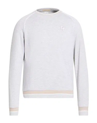 Eleventy Platinum Man Sweatshirt Light Grey Size M Cotton, Polyamide In Gray