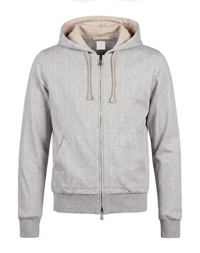 Eleventy Platinum Man Sweatshirt Light Grey Size S Cotton, Cashmere, Silk In Gray