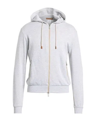 Eleventy Platinum Man Sweatshirt Light Grey Size Xl Cotton, Polyamide, Wool, Linen In Neutral