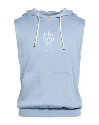 Eleventy Platinum Man Sweatshirt Sky Blue Size M Cotton, Polyamide