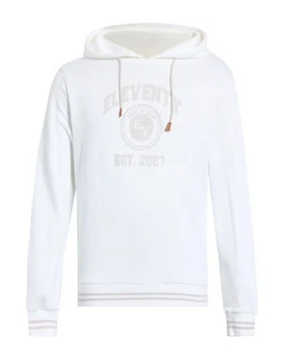 Eleventy Platinum Man Sweatshirt White Size M Cotton, Polyamide