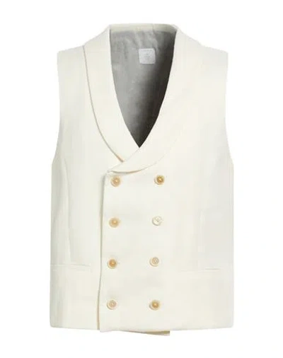 Eleventy Platinum Man Tailored Vest Ivory Size 42 Linen, Wool, Silk In White