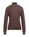 Eleventy Platinum Man Turtleneck Brown Size M Wool
