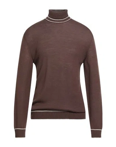Eleventy Platinum Man Turtleneck Brown Size M Wool