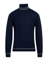 Eleventy Platinum Man Turtleneck Midnight Blue Size 3xl Wool In Blue