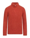 Eleventy Platinum Man Turtleneck Orange Size 3xl Cashmere, Alpaca Wool, Silk
