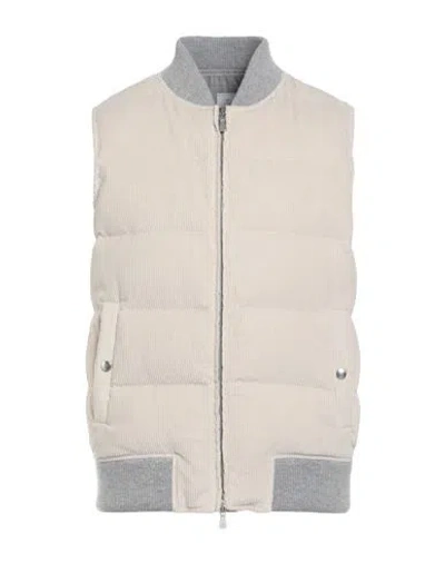 Eleventy Platinum Man Vest Beige Size 40 Cotton, Cashmere, Elastane In White