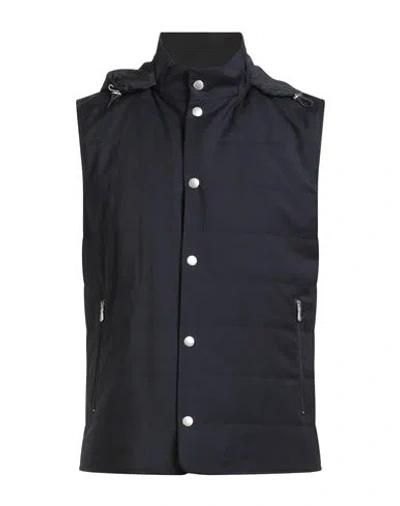Eleventy Platinum Man Vest Midnight Blue Size 42 Polyester In Black