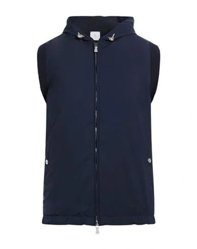 Eleventy Platinum Man Vest Midnight Blue Size M Wool, Polyamide, Cotton