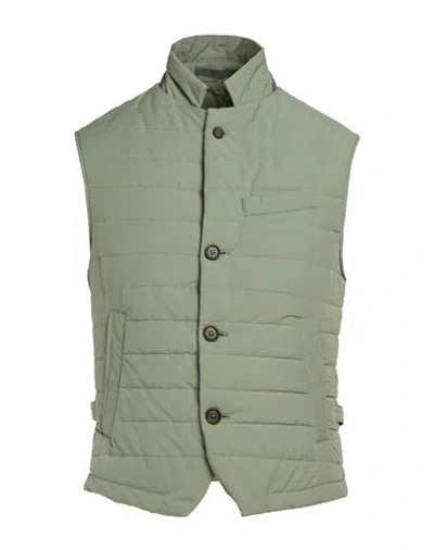 Eleventy Platinum Man Vest Sage Green Size 46 Cotton, Polyester