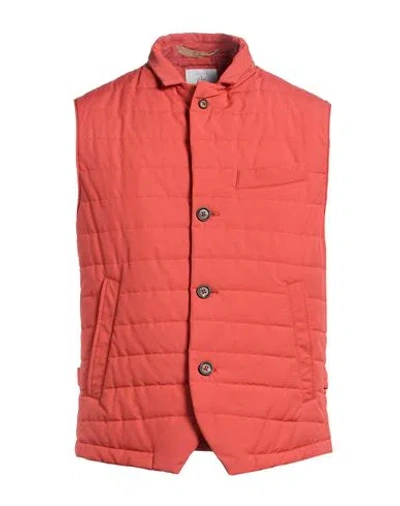 Eleventy Platinum Man Vest Tomato Red Size 40 Cotton, Polyester
