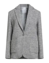 Eleventy Platinum Woman Blazer Grey Size 4 Wool, Alpaca Wool, Polyamide In Gray