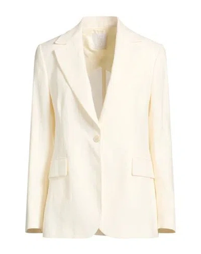 Eleventy Platinum Woman Blazer Ivory Size 6 Linen, Wool In Neutral