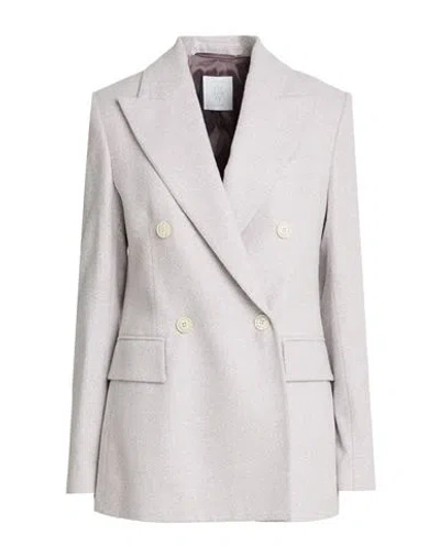 Eleventy Platinum Woman Blazer Light Grey Size 2 Alpaca Wool, Wool, Cotton, Polyamide In Multi
