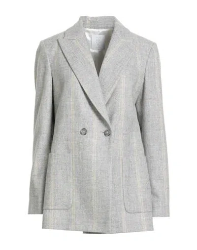 Eleventy Platinum Woman Blazer Light Grey Size 6 Alpaca Wool, Wool, Polyamide In Gray