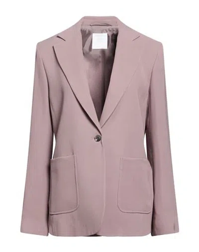 Eleventy Platinum Woman Blazer Mauve Size 6 Silk In Black