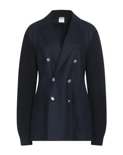 Eleventy Platinum Woman Blazer Navy Size M Wool, Polyamide, Cashmere, Elastane In Blue