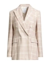 Eleventy Platinum Woman Blazer Sand Size 6 Alpaca Wool, Wool, Polyamide In Sand