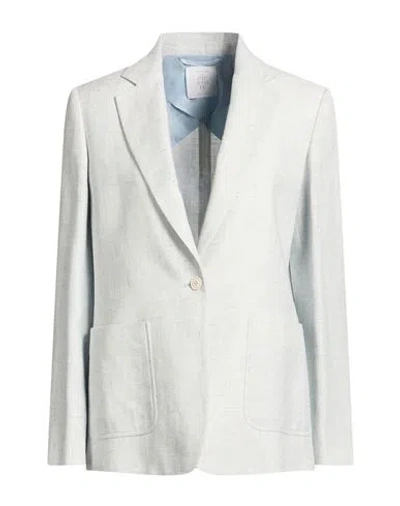 Eleventy Platinum Woman Blazer Sky Blue Size 2 Linen, Wool