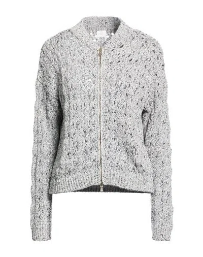 Eleventy Platinum Woman Cardigan Light Grey Size L Cotton, Polyamide, Polyester In Gray