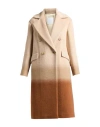 Eleventy Platinum Woman Coat Camel Size 2 Alpaca Wool, Wool, Polyamide In Sand