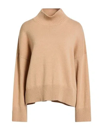 Eleventy Platinum Woman Turtleneck Camel Size Xl Cashmere In Brown