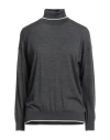 Eleventy Platinum Woman Turtleneck Charcoal Size S Wool In Black