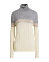 Eleventy Platinum Woman Turtleneck Ivory Size M Wool, Silk In Neutral
