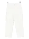 Eleventy Pleat-detail Cargo Trousers In White