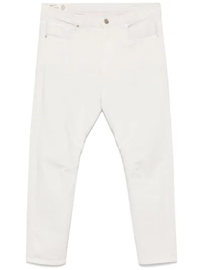 Eleventy Pleat-detail Jeans In Weiss