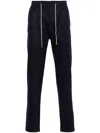 Eleventy Drawstring Cotton-blend Chinos In Blue
