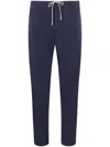 Eleventy Cotton-blend Drawstring Trousers In Blue