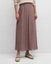 Eleventy Pleated A-line Maxi Skirt In Mauve