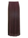 Eleventy Pleated A-line Midi Skirt In Brown