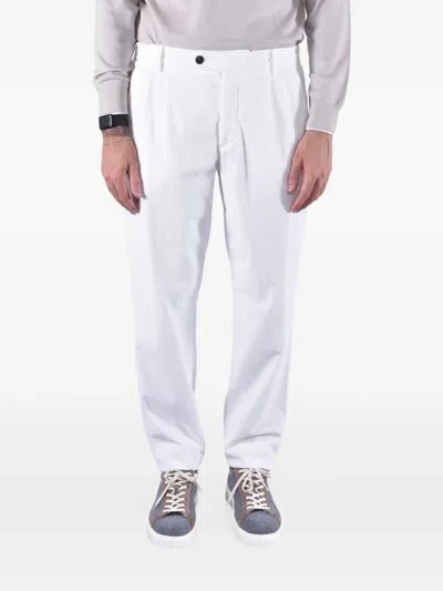 Eleventy Pleated Corduroy Trousers In White