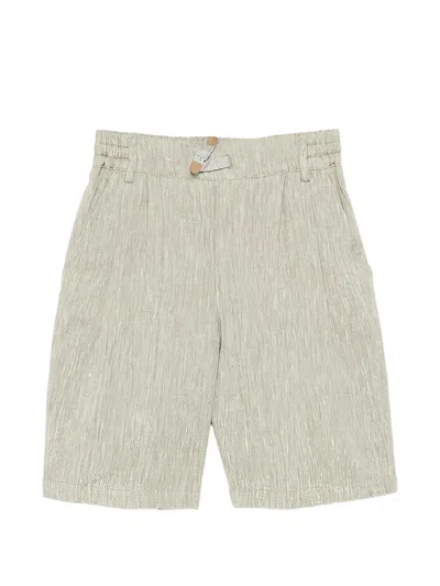 Eleventy Kids' Elasticated-waistband Shorts In Brown