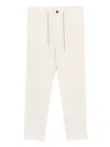 Eleventy Pleated Drawstring Trousers In White