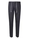Eleventy Trousers With Drawstring Waist And Belt Loops In Black