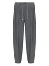 Eleventy Pleated Drawstring Trousers In Gray